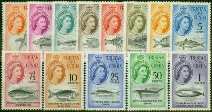 Old Postage Stamp Tristan da Cunha 1961 Set of 13 SG42-54 Fine LMM