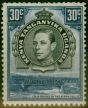 Old Postage Stamp from KUT 1938 30c Black & Dull Violet Blue SG141 P.13.75 Fine Mtd Mint