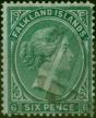 Valuable Postage Stamp Falkland Islands 1878 6d Blue-Green SG3 Very Fine Used