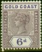 Old Postage Stamp from Gold Coast 1898 6d Dull Mauve & Violet SG30 Fine Mtd Mint