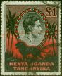 Old Postage Stamp KUT 1941 £1 Black & Red SG150a P.14 Fine Used