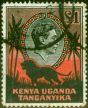 Rare Postage Stamp from KUT 1941 £1 Black & Red SG150a P.14 Very Fine Used