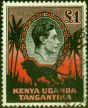 Old Postage Stamp from KUT 1941 £1 Black & Red SG150a P.14 V.F.U