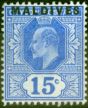 Valuable Postage Stamp from Maldives 1906 15c Blue SG5 Fine & Fresh Lightly Mtd Mint