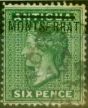 Old Postage Stamp from Montserrat 1876 6d Green SG2 V.F.U 'Montserrat CDS'
