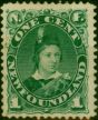 Old Postage Stamp Newfoundland 1898 1c Deep Green SG63a Fine Unused