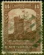 Old Postage Stamp from Newfoundland 1928 14c Brown-Purple SG174 Good Used