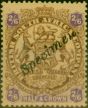 Rare Postage Stamp Rhodesia 1896 2s6d Brown & Purple-Yellow Specimen SG48s V.F & Fresh LMM