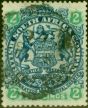 Rare Postage Stamp from Rhodesia 1896 2s Indigo & Green-Buff SG47 Good Used