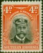 Valuable Postage Stamp Southern Rhodesia 1924 4d Black & Orange-Red SG6 Fine & Fresh LMM