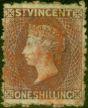 Rare Postage Stamp from St Vincent 1875 1s Claret SG21 Fine Used