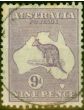 Old Postage Stamp from Australia 1929 9d Violet SG108 Good Used
