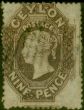 Collectible Postage Stamp Ceylon 1861 9d Purple-Brown SG25 Ave Used