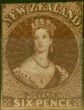 Valuable Postage Stamp New Zealand 1862 6d Brown SG54 Roulette 7 Good MM CV £3750 Scarce