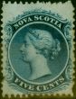 Collectible Postage Stamp from Nova Scotia 1860 5c Blue SG25 Good Mtd Mint