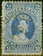 Rare Postage Stamp Queensland 1882 2s Bright Blue SG152 Fine Used