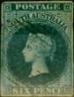 Rare Postage Stamp South Australia 1855 6d Deep Blue SG3 Fine Used