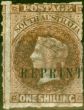 Rare Postage Stamp from South Australia 1884 1s Dark Grey-Brown SG40 Reprint Fine & Fresh Lightly Mtd Mint