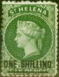 Valuable Postage Stamp from St Helena 1868 1s Deep Yellow-Green SG18 Type B Fine & Fresh Mtd Mint