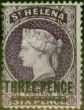 Collectible Postage Stamp from St Helena 1876 3d Purple SG23 P.14 x 12.5 Fine & Very Fresh VLMM