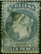 St Helena 1876 6d Milky Blue SG25 P.14 x 12.5 Fine Used (3). Queen Victoria (1840-1901) Used Stamps