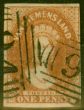 Rare Postage Stamp from Tasmania 1857 1d Pale Red-Brown SG26 var Wmk Inverted Fine Used