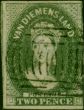 Collectible Postage Stamp Tasmania 1857 2d Dull Emerald Green SG30 Fine Used