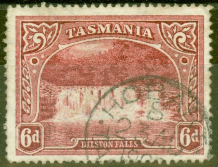 Old Postage Stamp from Tasmania 1900 6d Lake SG236 Fine Used