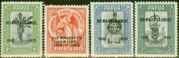 Collectible Postage Stamp from Papua 1935 Jubilee set of 4 SG150-153 Fine Lightly Mtd Mint