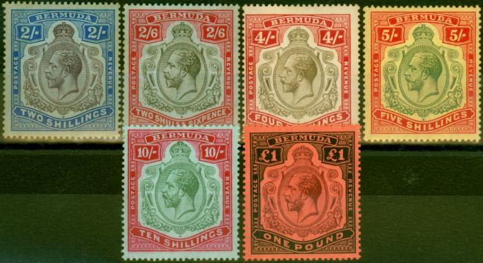 Rare Postage Stamp Bermuda 1918-20 Set of 6 SG51b-55 Fine LMM