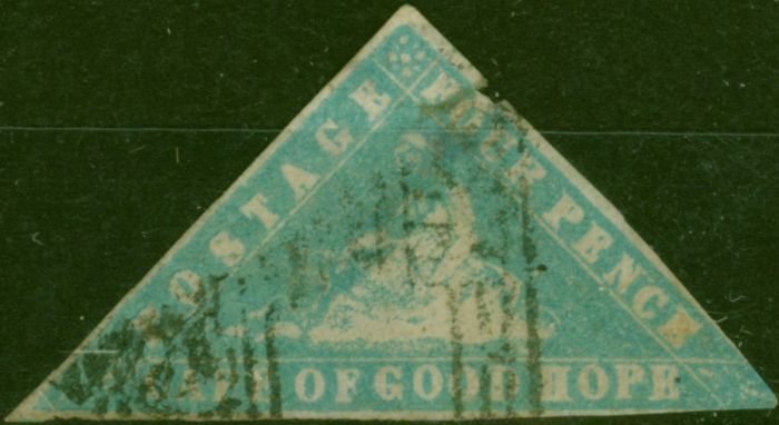 C.O.G.H 1861 4d Pale Milky Blue Woodblock SG14 Good Used Thinned . Queen Victoria (1840-1901) Used Stamps