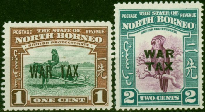 North Borneo 1941 War Tax Set of 2 SG318-319 V.F VLMM . King George VI (1936-1952) Mint Stamps