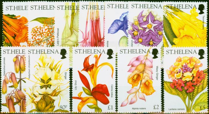 Old Postage Stamp from St Helena 2003 Wild Flowers Set of 12 SG893-804 Very Fine MNH