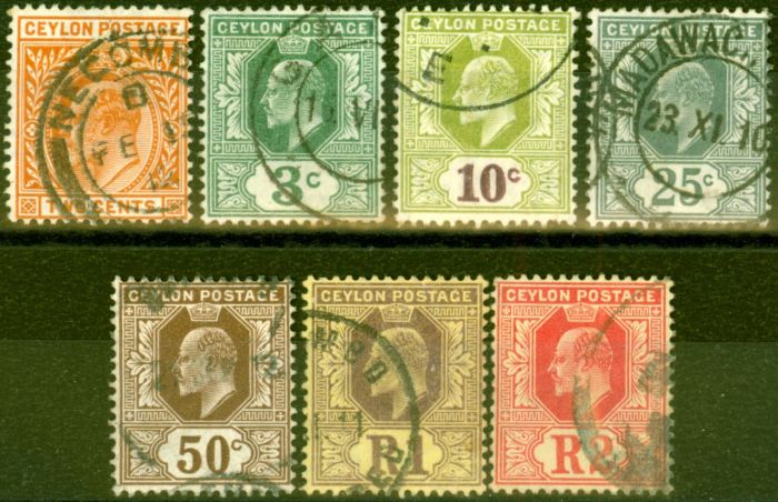 Collectible Postage Stamp from Ceylon 1910-11 Set of 7 to 2R SG292-298 Fine Used