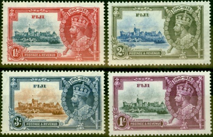 Rare Postage Stamp from Fiji 1935 Jubilee Set of 4 SG242-245 Fine Lightly Mtd Mint