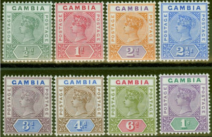 Valuable Postage Stamp from Gambia 1898 set of 8 SG37-44 Superb Very Lightly Mtd Mint