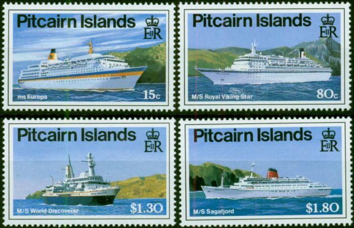 Pitcairn Islands 1991 Cruise Liners Set of 4 SG395-398 V.F MNH. Queen Elizabeth II (1952-2022) Mint Stamps