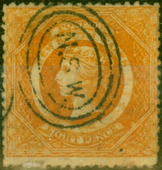 Rare Postage Stamp from N.S.W 1862 8d Red-Orange SG167a Good Used