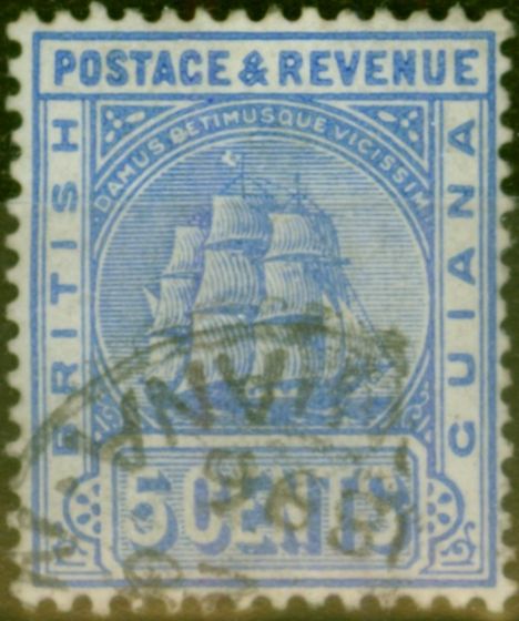 Collectible Postage Stamp from British Guiana 1907 5c Ultramarine SG255 Fine Used