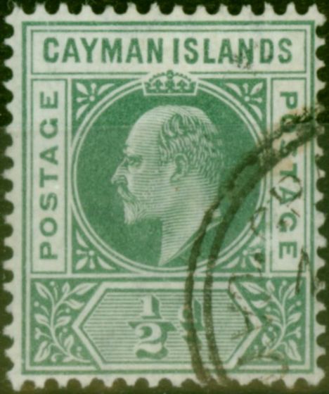 Rare Postage Stamp Cayman Islands 1902 1-2d Green SG3 Fine Used