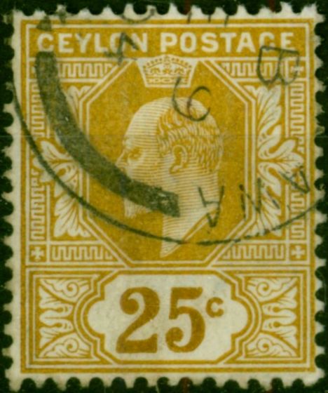 Ceylon 1903 25c Bistre SG272 Fine Used. King Edward VII (1902-1910) Used Stamps
