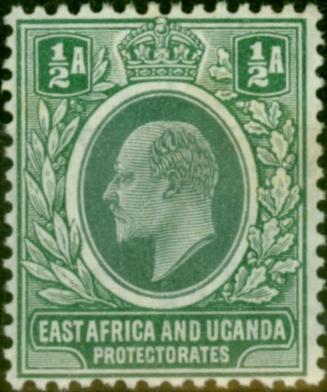 Old Postage Stamp East Africa & Uganda 1904 1/2a Grey-Green SG17 Fine LMM