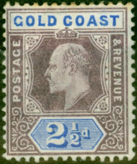 Collectible Postage Stamp from Gold Coast 1906 2 1/2d Dull Purple & Ultramarine SG52 Fine Mtd Mint Stamp