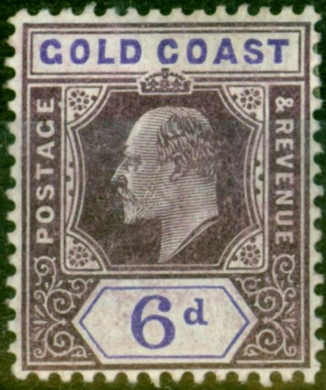 Collectible Postage Stamp from Gold Coast 1906 6d Dull Purple & Violet SG54a Chalk Fine Mtd Mint