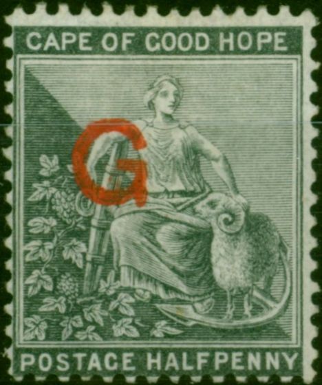 Old Postage Stamp Griqualand West 1877 1/2d Grey-Black SG4f Type 6 Fine MM