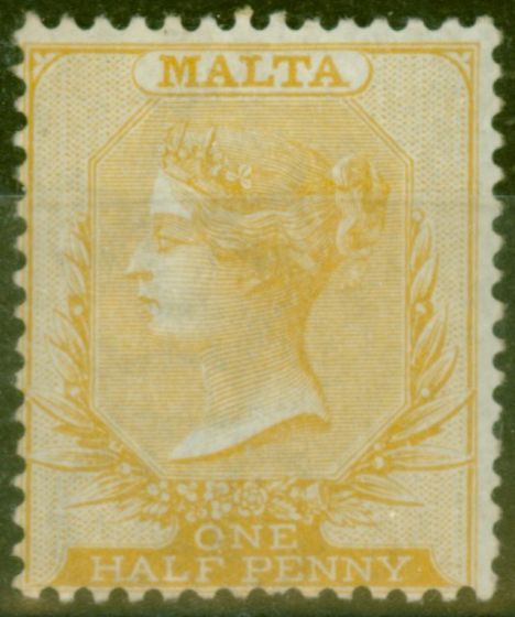 Collectible Postage Stamp from Malta 1877 1/2d Pale Buff SG11 Fine Mtd Mint