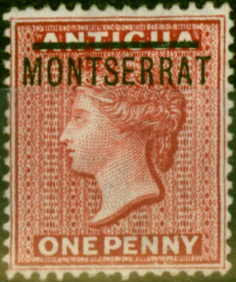 Collectible Postage Stamp from Montserrat 1876 1d Red SG1y Wmk Inverted & Reversed Fine Mtd Mint