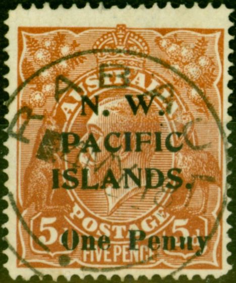 Collectible Postage Stamp from New Guinea 1918 1d on 5d Brown SG100 Fine Used