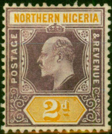 Old Postage Stamp Northern Nigeria 1905 2d Dull Purple & Yellow SG22 Fine LMM
