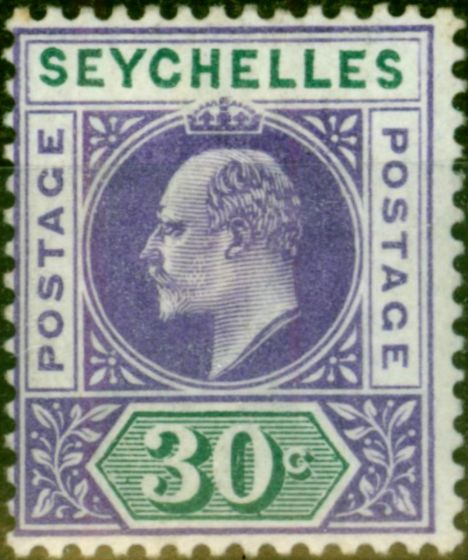 Collectible Postage Stamp from Seychelles 1903 30c Violet & Dull Green SG52 Fine Lightly Mtd Mint